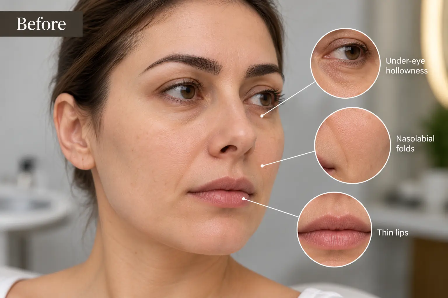 Dermal filler treatment before and after result case 1