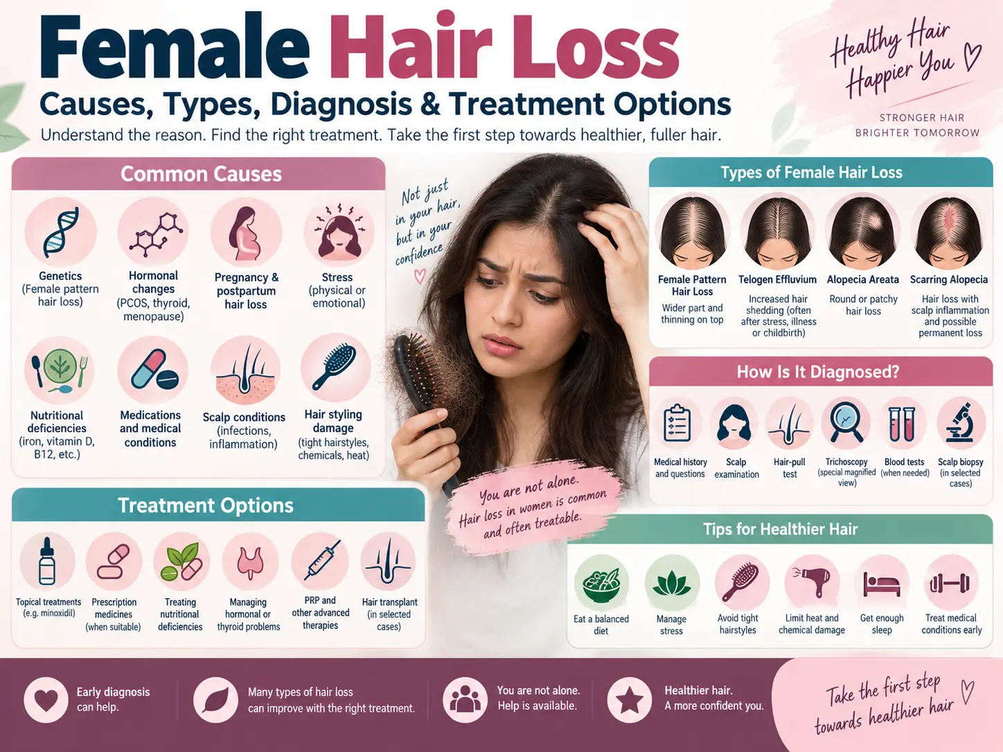 Female Hair Loss Causes Types Diagnosis Treatment Options
