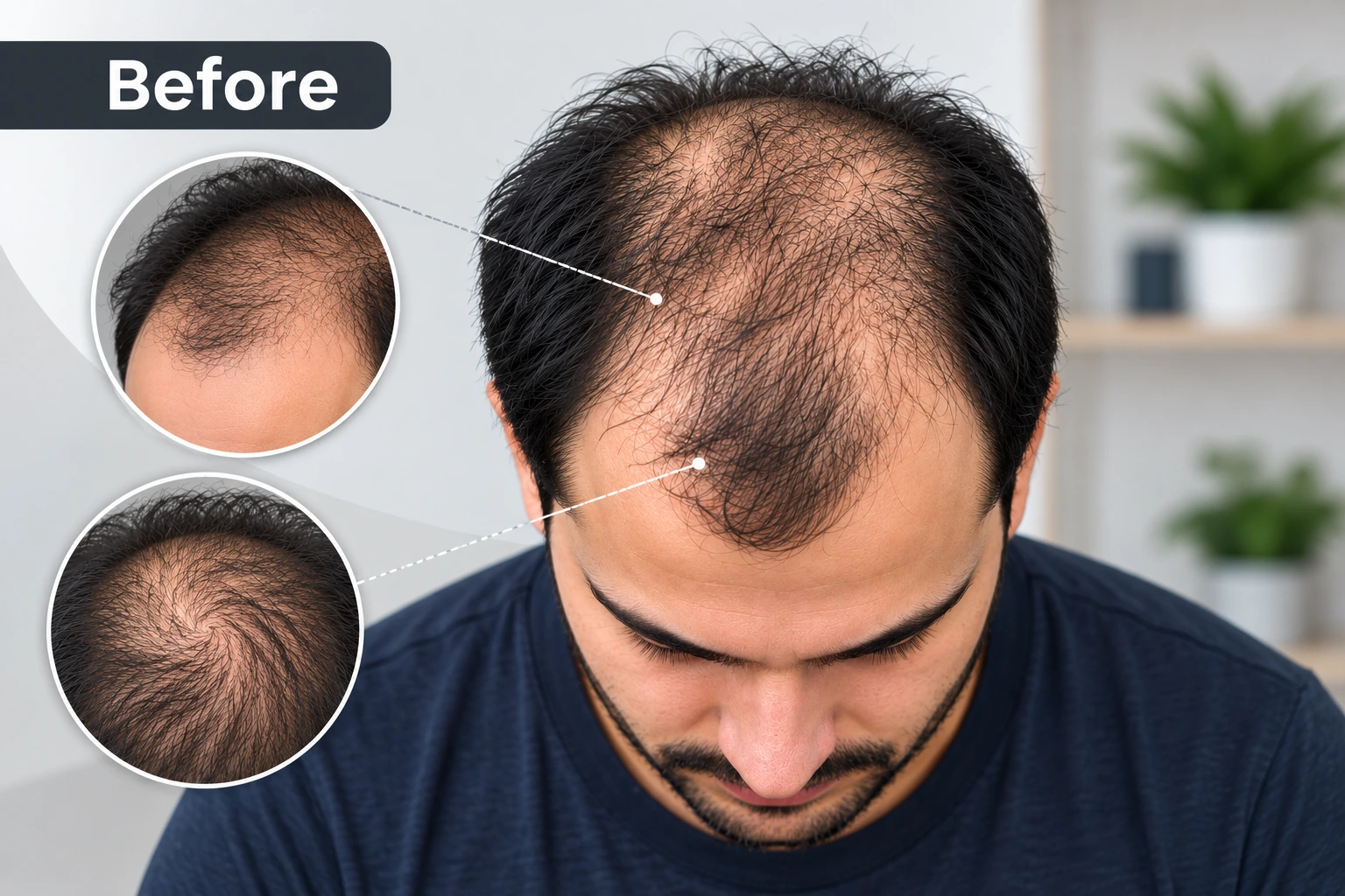 Hair loss treatment before and after result case 1