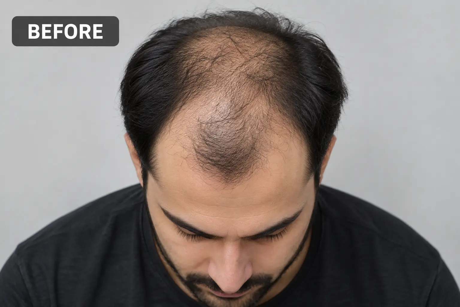 Men's hair transplant before and after result case 1