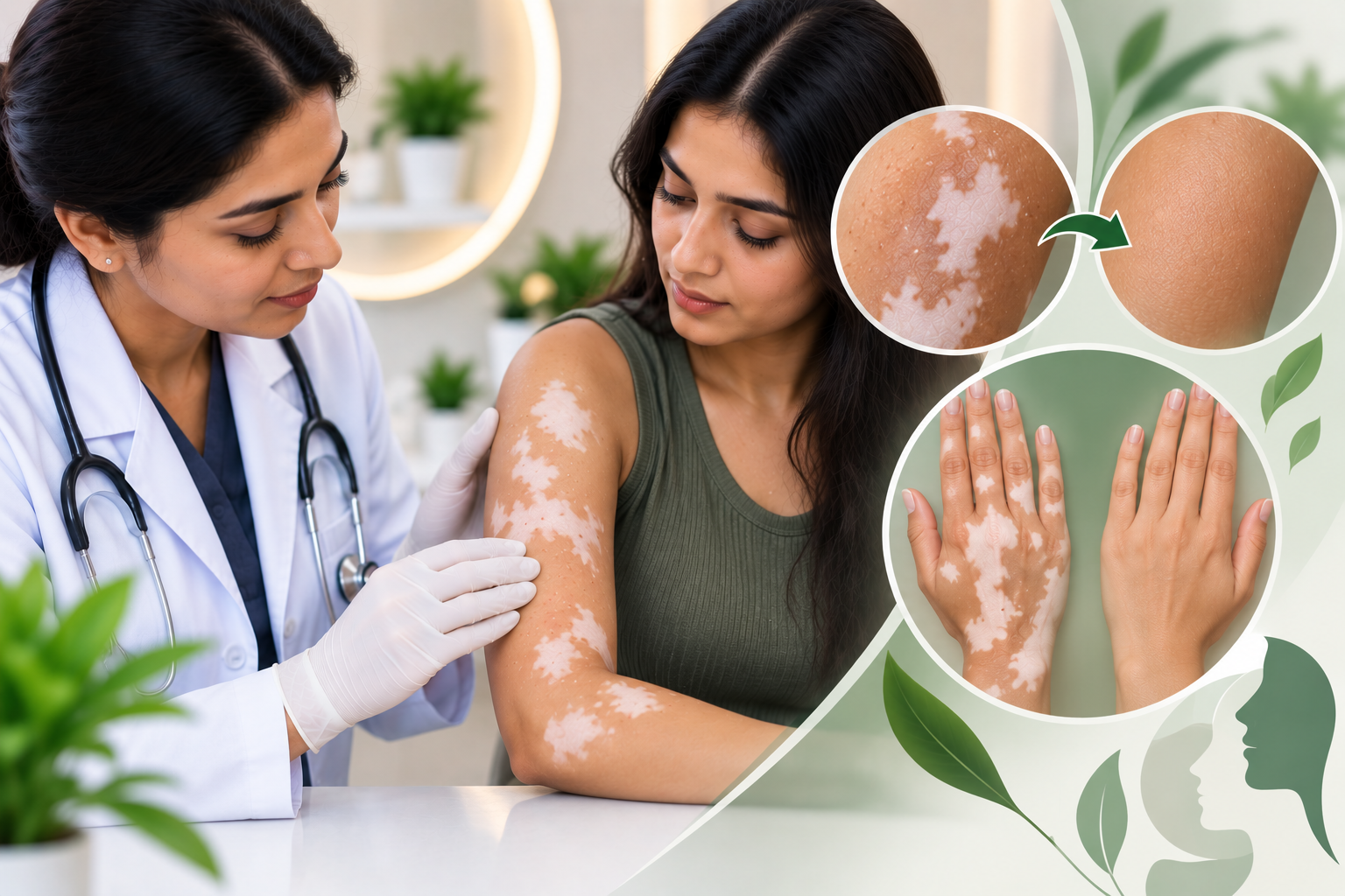 Vitiligo white patches on skin