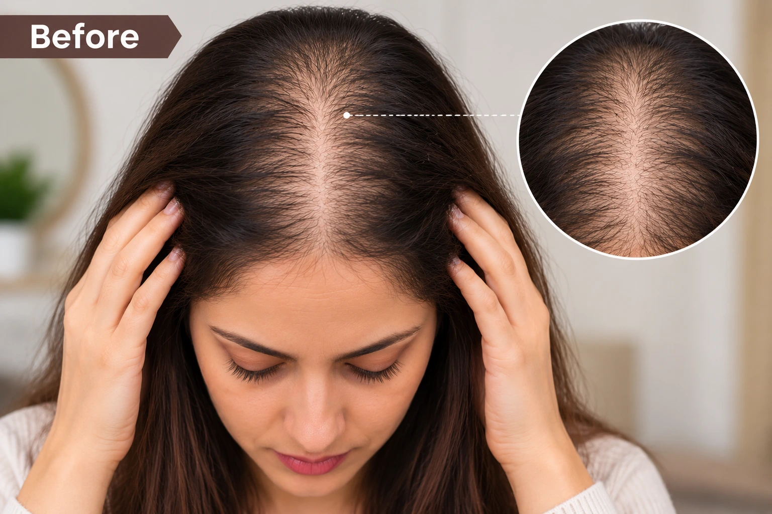 Women's hair transplant before and after result case 1