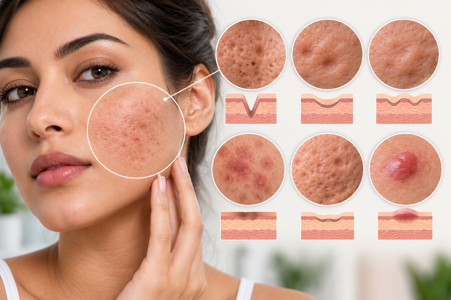 Different types of acne scars